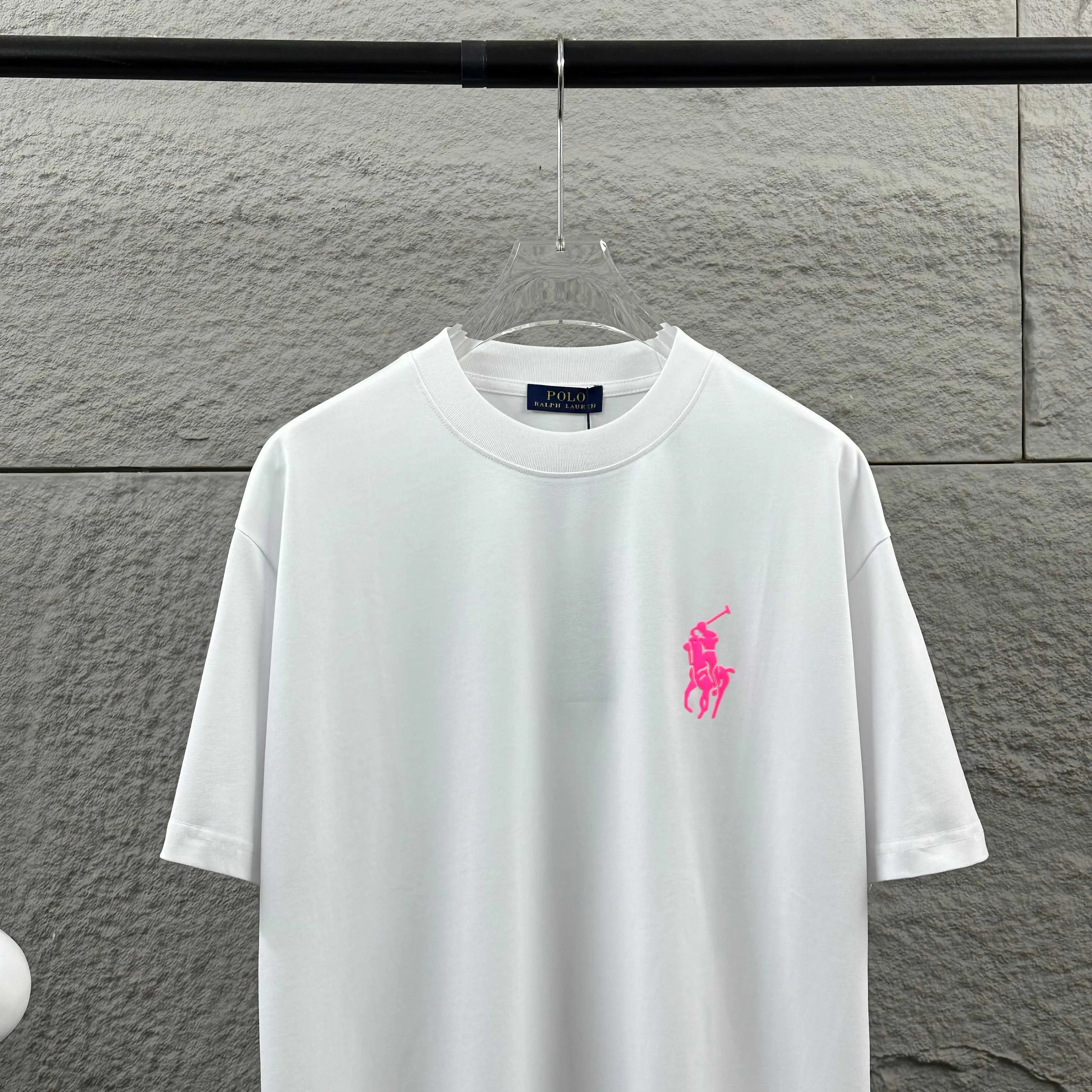 P160 Polo*Ralph*Lauren* new spring and summer short-sleeved T-shirt, classic three-dimensional thick plate silicone technology + foaming technology, customized double yarn plain cotton fabric, same style for men and women Color: black white Size: S (90-130 catties) M (120-150 catties) L (140-165 catties) XL (160-180 catties) XXL (180-210 catties)
